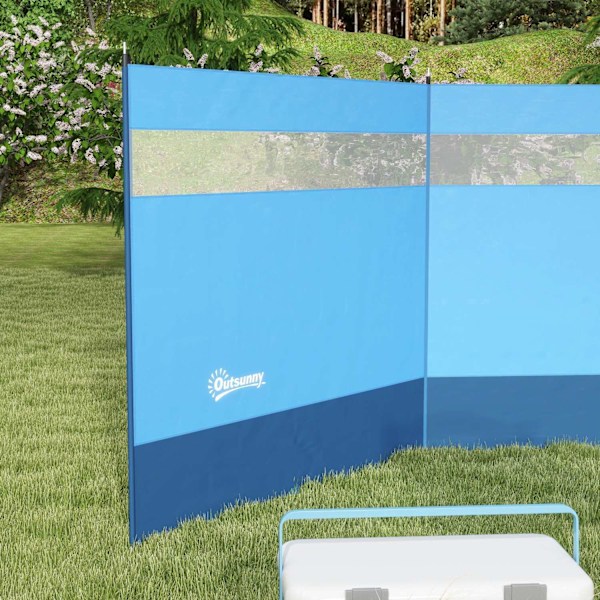 Rootz Mobile Foldble Camping Windbreak - Tietosuoja -näyttö - Tuulensuojaus - Helppo asennus - 440 cm x 140cm - Sisältää kantolaukut ja teräspylväät