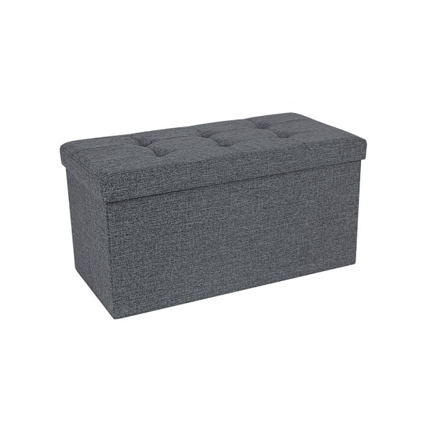 Rootz bænk - Opbevaringsplads - Imiteret linned - Utrolig kapacitet - Ekstra stabil - Praktisk skobænk - Sengekiste - Stue - Medium Density Fiberplade
