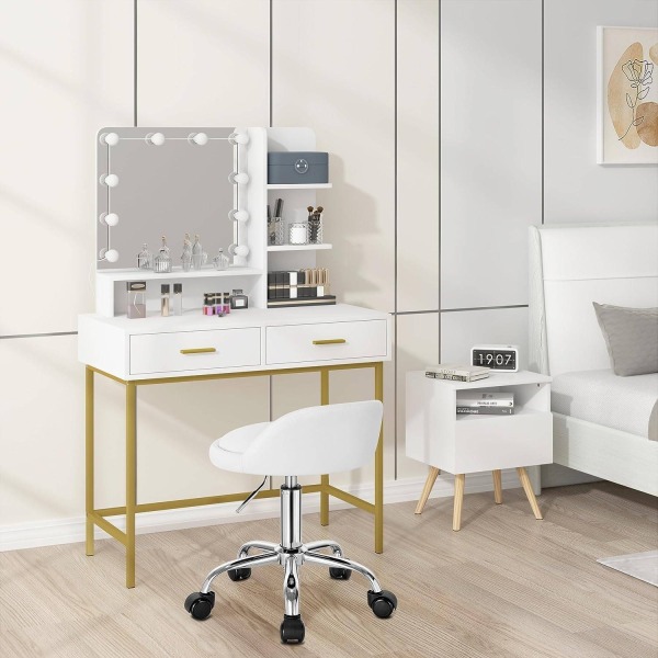 Rootz Justerbar drejelig kontorstol - Skrivebordsstol - Rullestol - Ergonomisk design - Højdejusterbar - Komfortabel siddeplads - 53cm-65,5cm Højde