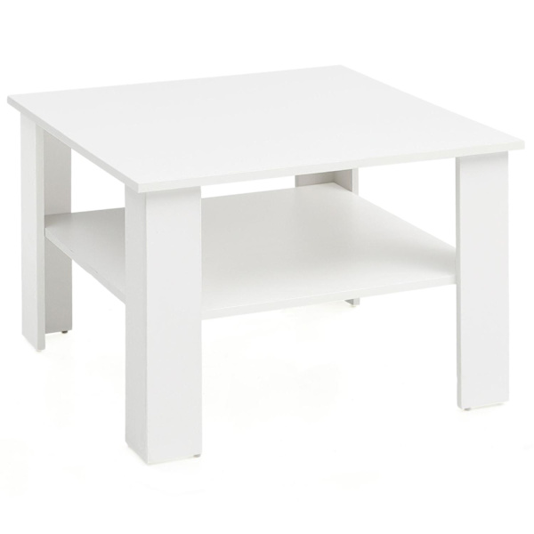 Rootz Soffbord - Soffbord - Soffbord av trä - Vit - Öppet fack - Förvaringsutrymme - 60 x 42 x 60 cm