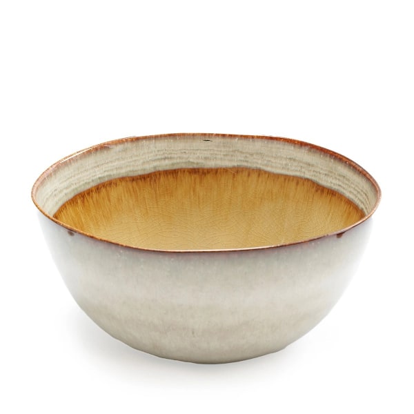 Rootz Comporta Serveringsskål - Servicefad - Keramisk skål - Spånfri, Håndlavet - 26 cm x 12 cm x 26 cm - Unikt portugisisk design