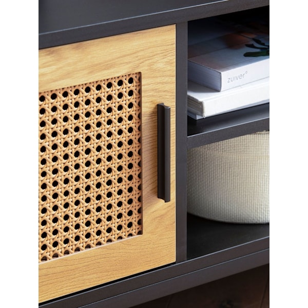 Rootz Lowboard tv-skab - 110 cm tv-stativ - Mediekonsol - Wienerfletdesign - Rummelig opbevaring - Kabelstyring - Holdbar konstruktion - 110 cm x 40 c