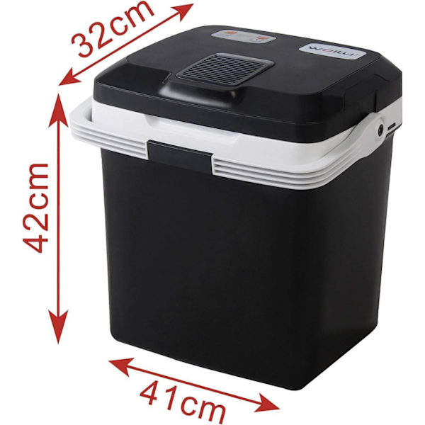 Rootz bærbar 24L elektrisk kølervarmer - 12V køleskabsvarmer - AC/DC adapter - Miljøvenlig - 41cm x 32cm x 42cm