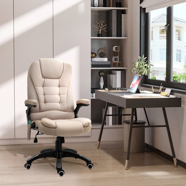 Rootz Massagestol med värmefunktion - Ergonomisk skrivbordsstol - Höjd justerbar - främjar blodcirkulation - 68L x 72W x 110-120H CM - Brun