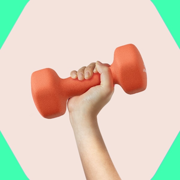 Rootz Dumbell Set - Free Wights - Träningsvikter - Hållbar neoprenbeläggning - 13,5 cm x 6,5 cm x 9 cm - Orange - 2 x 1 kg