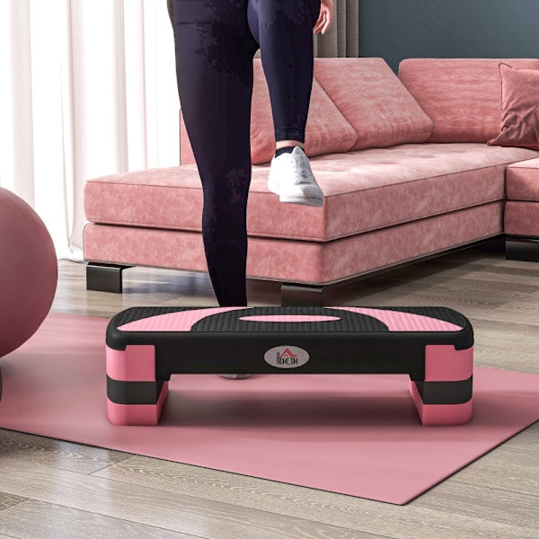 Rootz Aerobic Stepper - Fitness Step Platform - Konditionsträningsplattform - Justerbara höjder - Stötdämpande - 80cm x 31cm x 20cm