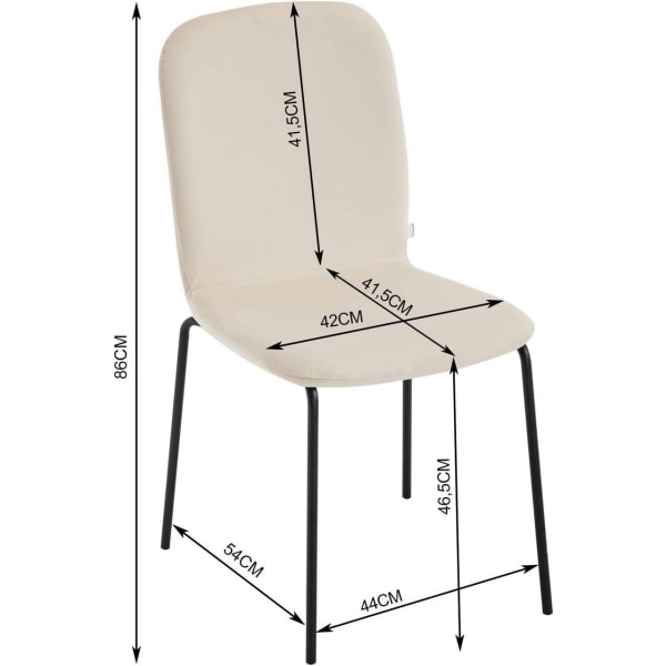 Rootz Velvet spisestuestolesæt med 4 - Elegante stole - Komforta