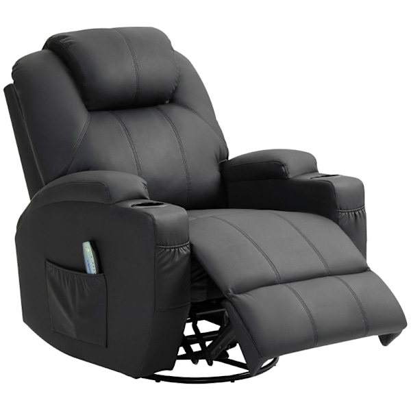 Rootz Massage Hvilestol - TV Lænestol - Kunstlæder - Ultimate Comfort - 89L x 99W x 106H cm