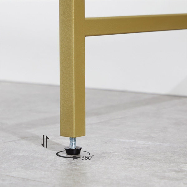 Rootz Gold konsolbord - metalglas entrébord - sofabord - 20 kg Max belastningskapacitet - 100 cm x 35 cm x 80 cm