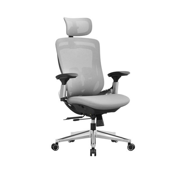 Rootz Dove Grey Kontorstol - Ergonomisk stol - Drejestol - Stålstel - Justerbar højde - Komfortabel polstring - 70cm x 70cm x (115-125)cm