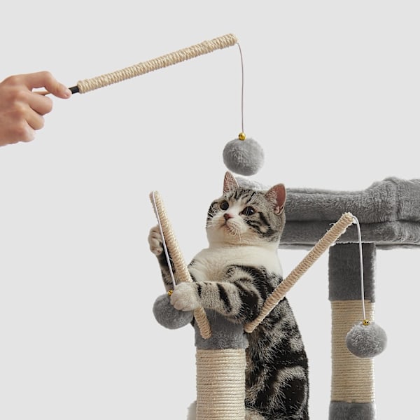 Rootz XXL Cat Tree - Cat Scratching Post - Scratch Pole With Cave - Stability & Security - 50 cm x 50 cm x 164 cm