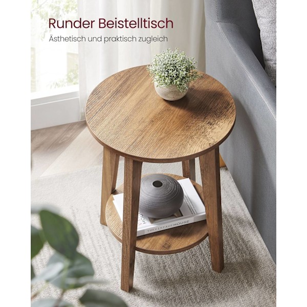 Rootz honningbrun spånplade sidebord - endebord - sengebord - 90 kg Kapacitet - 40 cm x 50 cm - 4,1 kg
