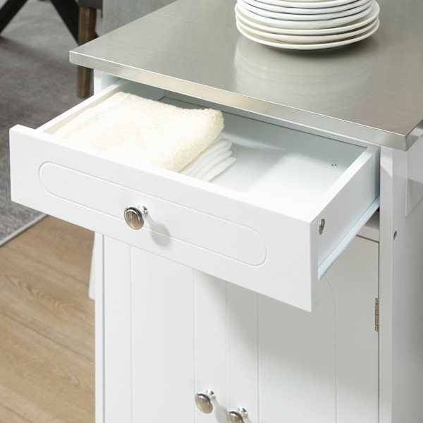 Rootz Kitchen Service Frolley With Wheels - Mobile Atility Cart - Rolling Storage Unit - runsaasti tallennustilaa - 60W x 45D X 85H CM