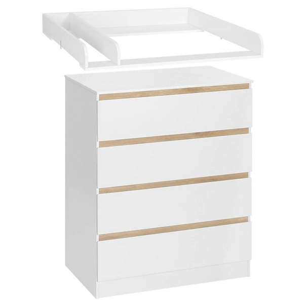 Rootz Puslebord med 4 skuffer - Babykommode - Børnehavemøbler - Spånplade og MDF - 80 cm x 109,2 cm x 75 cm