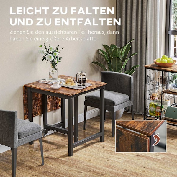 Rootz folding matbord - Industriellt bord - Space Saving Table - expanderar enkelt - 118 cm x 70 cm x 76,5 cm