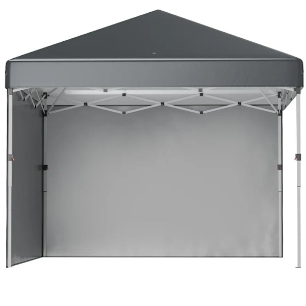 Rootz Folding Gazebo - 2 sidoväggar - Justerbar i höjdled - Sandsäck - Transportväska - Rostfri stålram - Stål - Oxford - Mörkgrå - 297L x 297W x 274H