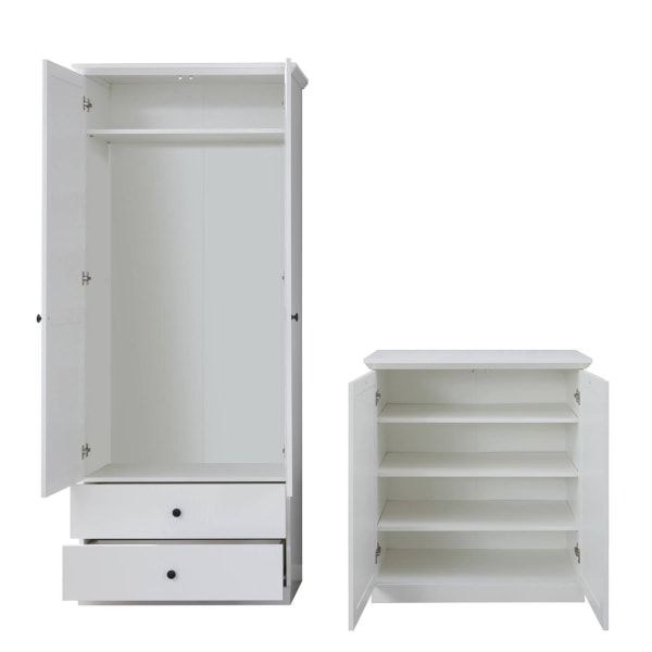 Rootz garderobeskab med kommode - Skabe - Hvid - 177 x 196 x 41 cm