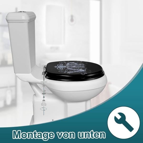 Rootz Premium Soft-Close WC-istuin - Antibakteerinen wc-kansi - Erittäin kestävä istuin - Pehmeästi sulkeutuva, suuri kuormituskyky, helppo puhdistaa