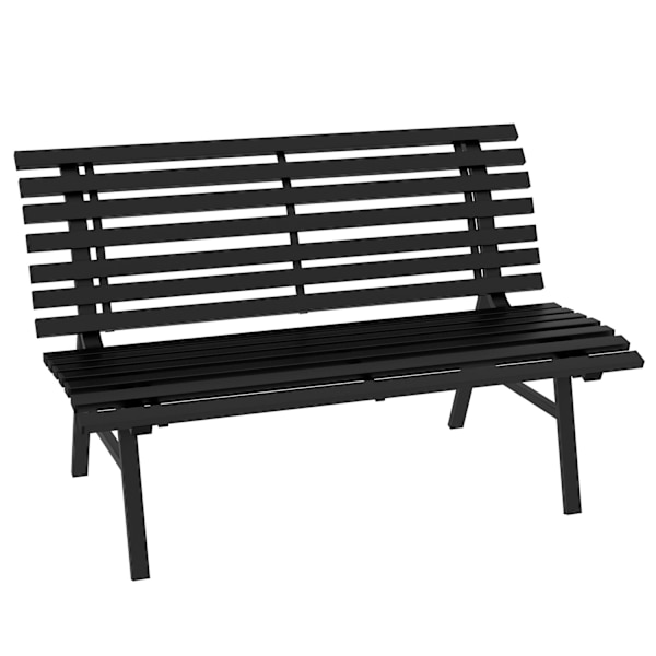 Rootz Garden Bench - Park -penkki - ulkotilojen ulkotiloissa - sääkestävä alumiini - 123 x 67 x 79 cm - musta