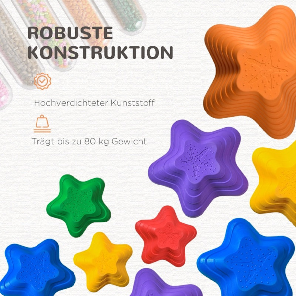 Rootz Stepping Stones för barn - Balansstenar - Lekset - Halkfritt - Stapelbar - 3 storlekar - Upp till 80 kg - Inomhus/Utomhus - 23cm x 23cm x 4cm, 3