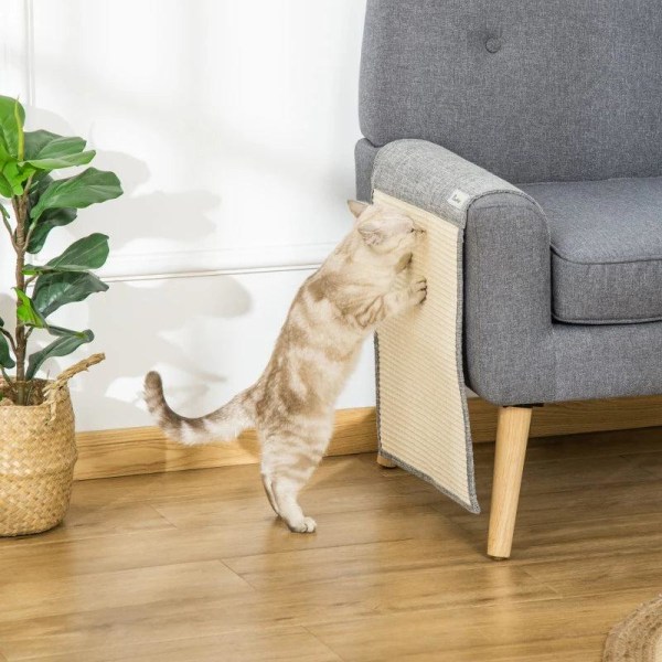Rootz Scratch Mat - Repskydd Soffa Sisal Scratch Matta For Cat - Fåtölj Soffa - Cat Scratch Matt - Grå - 130 x 45 x 0,3 cm