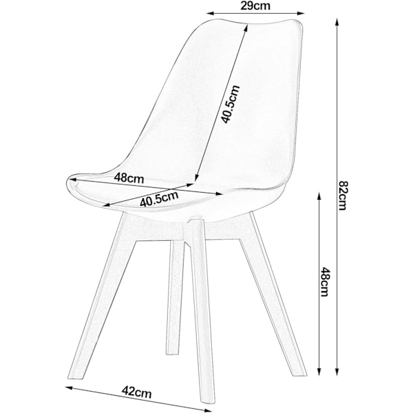 Rootz matstol - Ergonomisk sittplats - Vadderat ryggstöd - Stabila ben - Flera färger - Enkel montering - Golvvänliga mattor - 82cm x 46cm x 40,5cm