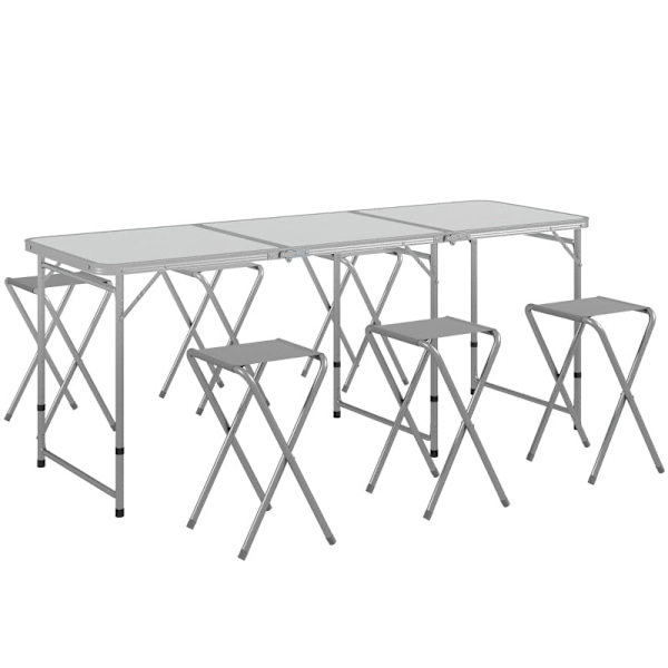 Rootz picknickset hopfällbart bord med stolar - Bärbart matsalsset - Utemöbler - Komfort, hållbarhet, bekvämlighet - 180 cm x 60 cm x 70 cm bord, 32 c