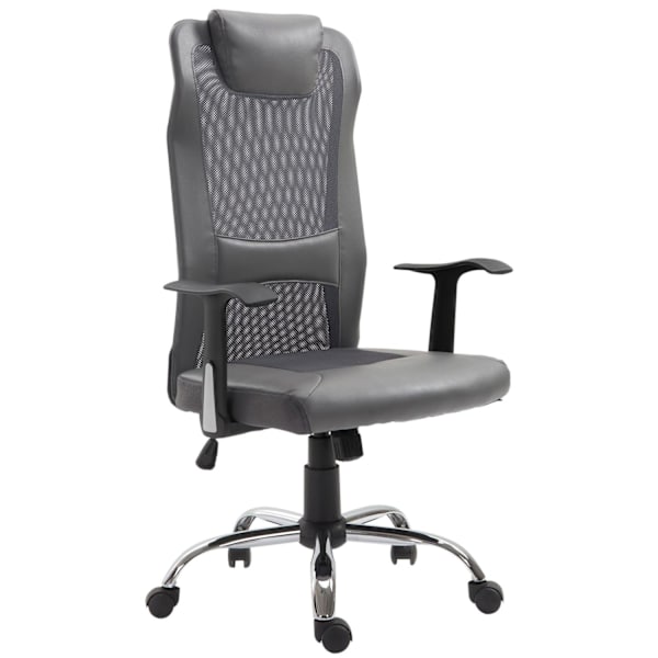 Rootz Kontorstol Executive - Grå - Skum, Læder, Metal - 25,59 cm x 23,94 cm x 48,03 cm