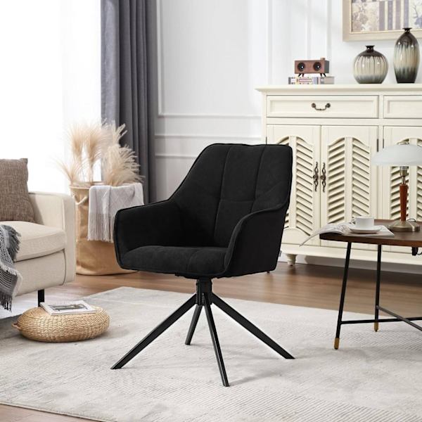 Rootz Swivel Dining Chair Set Bekväm vadderad - Chenille Manchester - 360° rotation - Ergonomisk design - 58cm x 86cm x 63,5cm