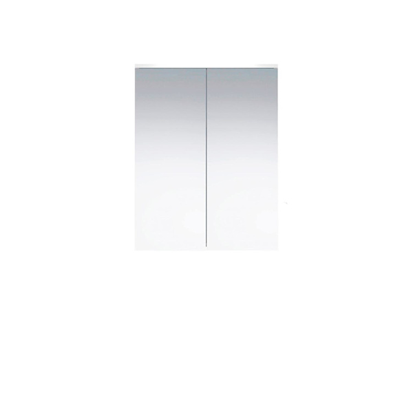 Rootz Mirror Cabinet - Reflective Storage - Wall Unit - Bathroom Organizer - Vanity Holder - Glossy Case - White High Gloss Finish - 60x78x18 cm