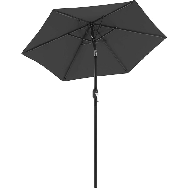 Rootz Parasol - Market Parasol - Haveparasol - UV-beskyttelse - UPF 50+ - Metal - Bøjelig - Grå - 200 cm