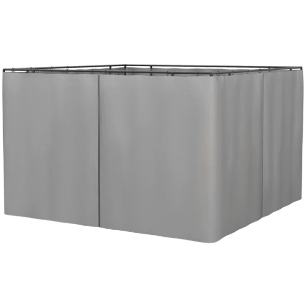Rootz Gazebo - Sidopaneler - C-ringar - Krokar - Hållbar - Långvarig - Fyrkantig - Rundade stänger - 100 % polyester - Beige - 302x205cm