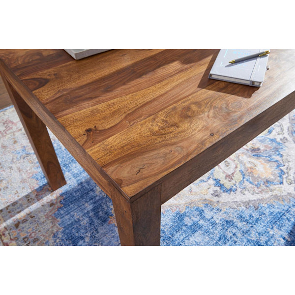 Rootz spisebord massivt træ sheesham 120 cm spisebord træbord design køkkenbord i landlig stil mørkebrun