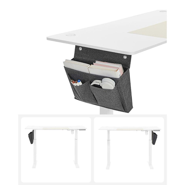 Rootz höjdjusterbart skrivbord - Manuellt höjdjusterbart skrivbord - Elektriskt skrivbord - Stående skrivbord - Spelbord - Vit - 60 x 140 x (72-120) c
