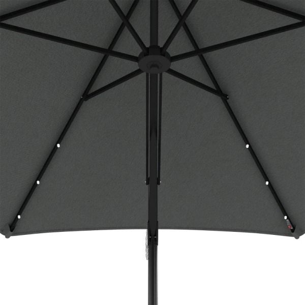 Rootz Parasoller - Trädgårdsparaply - LEDs - Solar Modul - Cantilever paraply - Väderbeständig - Skyddsöverdrag - Solskydd - Stål-polyester - Mörkgrå