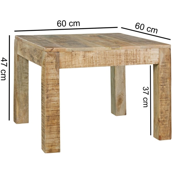 Rootz bord 60 x 60 x 47 cm Massiv-Holz Mango Natur - Vardagsbord