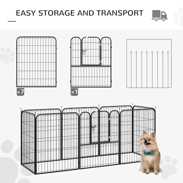 Rootz Pet kravlegård - Outdoor Run Krabbegård - Kanin hvalpebur - Hundepenne - Foldeløbshegn - Have - Metal Hutch - Sort - 79 x 100 cm