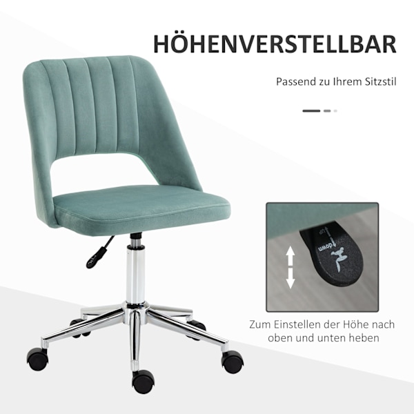 Rootz Højdejusterbar skrivebordsstol - Kontorstol - Ergonomisk stol - 360 ° Rotatabel - Skumkomfort - 49 x 60 x 79-91 cm