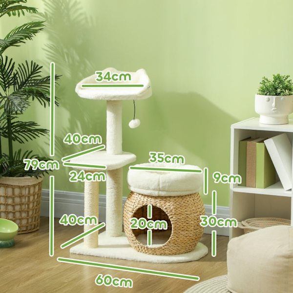 Rootz Cat Scratching Post - Cat Climbing Tree - Cat Activity Center - Skyddar möbler - 60L x 40W x 79H cm