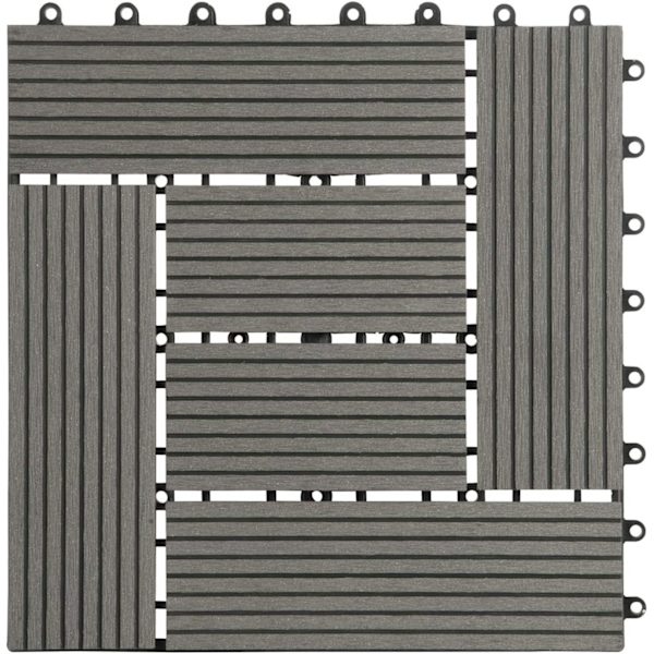 Rootz Premium WPC Click -laatat - Ulkolattia - Terassilaatat - Kestävä, säänkestävä, helppo asentaa - 30 cm x 30 cm x 2 cm