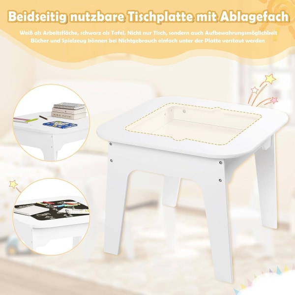 Rootz børnebord og stolesæt - Aktivitetsbord - Studiebord til børn - Indbygget opbevaring - Multifunktionsbordplade - Sikker & Ergonomisk - Holdbar ko