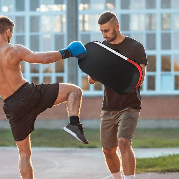 Rootz - Kick Pad - Boksesæk - Muay Thai - Kick Boxing - Imiteret lædercover - 0,4 kg - Kunstlæder - Sort - Rød - Hvid - 38 x 20 x 18 Cm