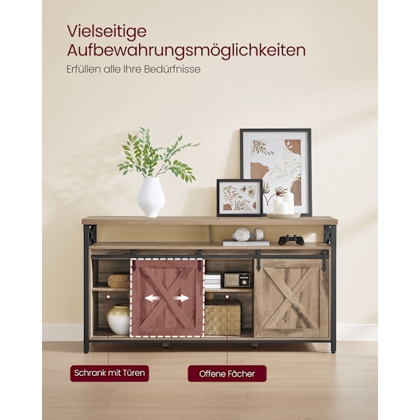 Rootz TV -kabinet - Stand - Media Console - Robust stål - 40 x 147 x 76 cm - Op til 65 "TVS - Brown Black