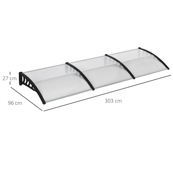 Rootz Entrétak - Dörrmarkis - Fönstertak - UV-skydd - 303L x 96W x 27H cm