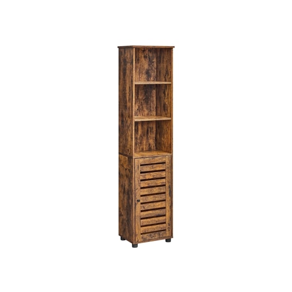 Rootz Vintage Brown spånplade højskab - Opbevaringsenhed - Skab - Anti-Tip-enhed - 40 cm x 30 cm x 167 cm - Organiser dit rum - Robust konstruktion -