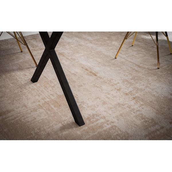 Rootz Massivt akacietræ Spisebord - Køkkenbord - Rektangulært bord - Naturligt trækorn - Unikt trækantdesign - X-formede metalben - 140 cm x 80 cm x 7