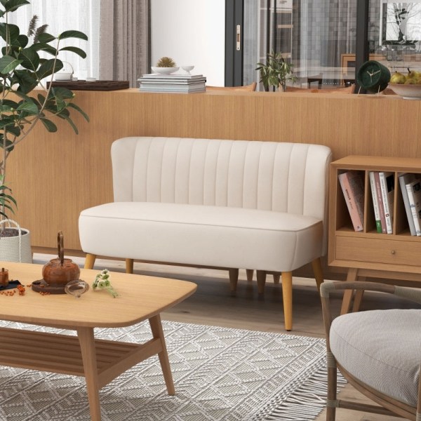 Rootz 2-sits soffa - Retrodesign - Scandi Style - Bekväm stoppning - Maximal stabilitet - Lättskött tyg - 117W x 56,5D x 77H cm