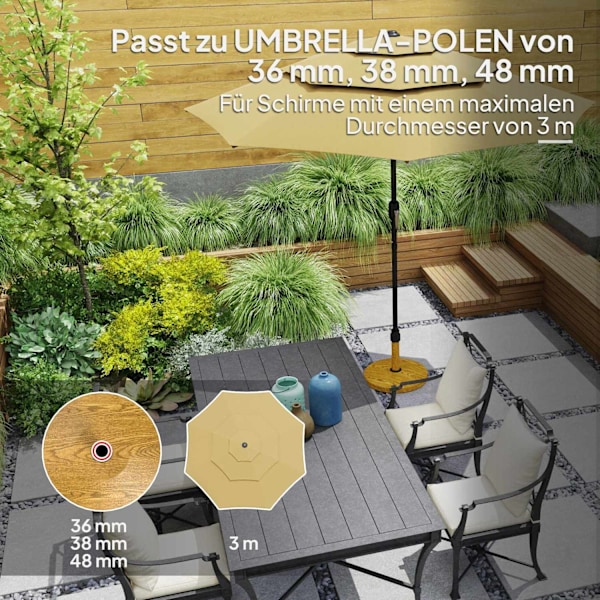 Rootz Garden Parasol Stand - Paraply Base - Sun Shade Holder - Firm Stability - Ø48 x 44 cm