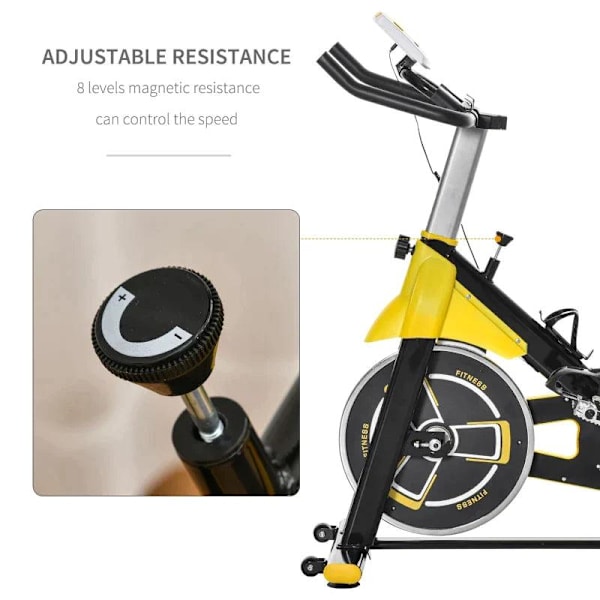Rootz motionscykel - Cykeltræner - Højdejusterbar motionscykel - Fitnesscykel - Rulletræner - LCD Display - 50 x 100 x 101-113 cm