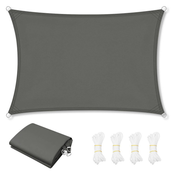 Rootz Premium Sun Sail Shade - Baldakin - Solsejl - UV-beskyttelse - Vandtæt - Holdbar - 200g/m² PES-stof - Flere størrelser tilgængelige